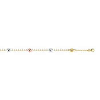 Bracelet 3 ors 750 boules 19,5 cm