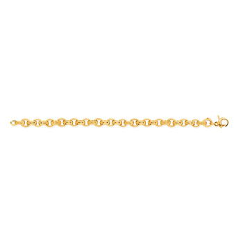Bracelet or 750 jaune mailles ovales alternées 18 cm