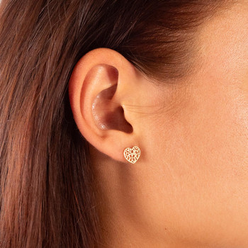 Boucles d'oreilles or 750 jaune coeur