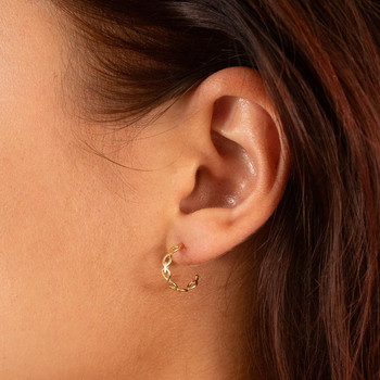 Boucles d'oreilles demi créoles or 750 jaune