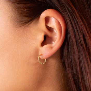 Boucles d'oreilles demi créoles or 750 jaune