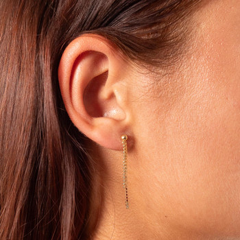 Boucles d'oreilles or 750 jaune pendants