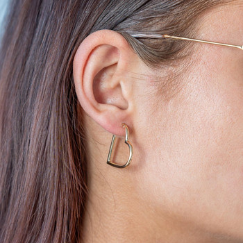 Créoles or 750 jaune coeurs 26 mm