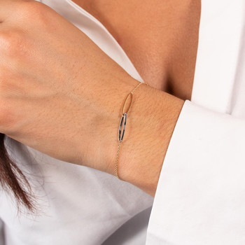 Bracelet or 750 2 tons 19cm