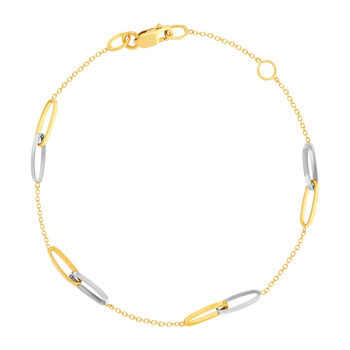 Bracelet or 750 2 tons 19cm
