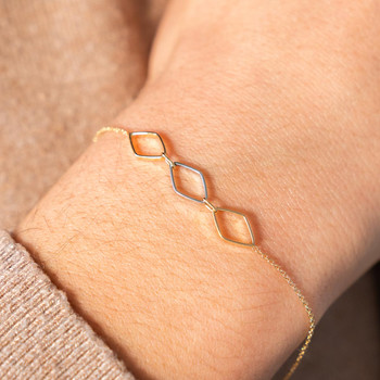 Bracelet or 750 2 tons 19cm