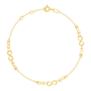 Bracelet or 750 jaune motif infini 19cm