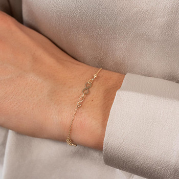 Bracelet or 750 jaune motif infini 19cm