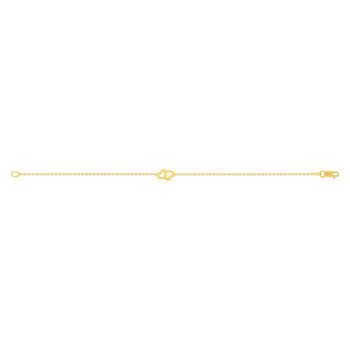 Bracelet or 750 jaune motif coeur 18cm
