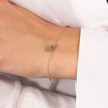 Bracelet or 750 jaune motif coeur 19cm
