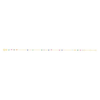 Bracelet or 375 jaune pierres synthétiques multicolores 19cm
