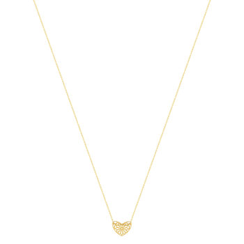 Collier or 750 jaune motif coeur 45cm