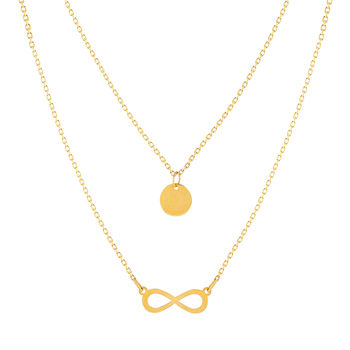 Collier or 750 jaune motif infini 45cm
