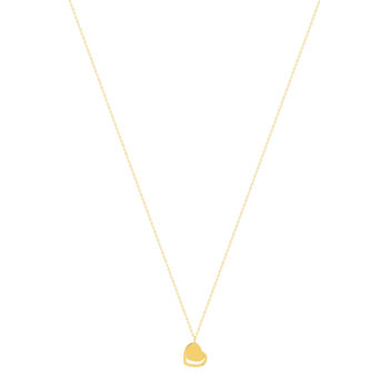 Collier or 750 jaune motif coeur 45cm