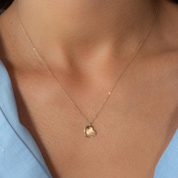 Collier or 750 jaune motif coeur 45cm