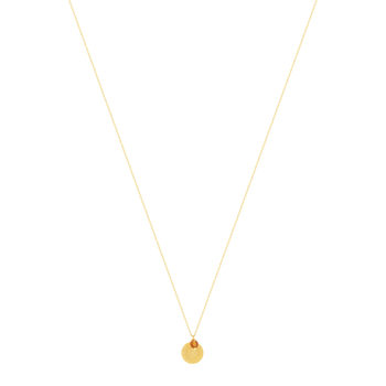 Necklace gold 375 yellow synthetic stones orange 45cm