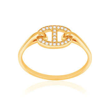 Bague or 375 jaune zirconias
