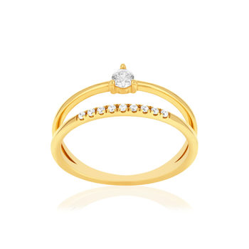 Bague or 375 jaune zirconias
