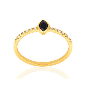 Bague or 750 jaune saphirs et diamants