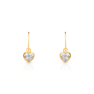 Boucles d'oreilles or 750 jaune zirconia