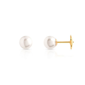 Boucles d'oreilles or 750 jaune perles de culture du Japon