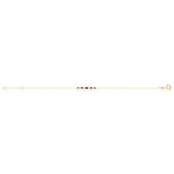 Bracelet or 750 jaune rubis et diamants 18cm