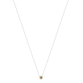 Collier or 375 blanc citrine zirconias 45cm