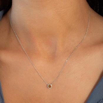 Collier or 375 blanc citrine zirconias 45cm