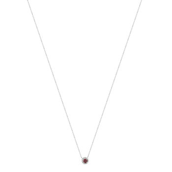 Collier or 375 blanc grenat rhodolite zirconias 45cm