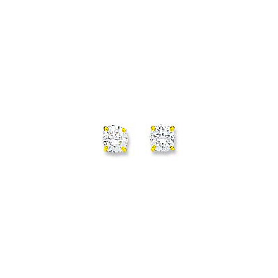 Boucles d'oreilles or 750 jaune zirconia