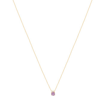 Collier or 375 jaune améthystes et zirconias 43cm
