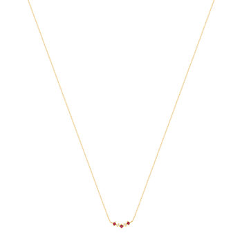 Collier or 375 jaune rubis et zirconias 45cm