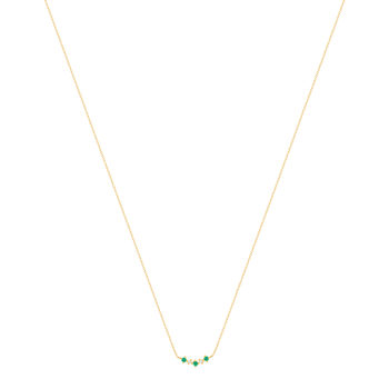 Collier or 375 jaune émeraudes et zirconias 45cm