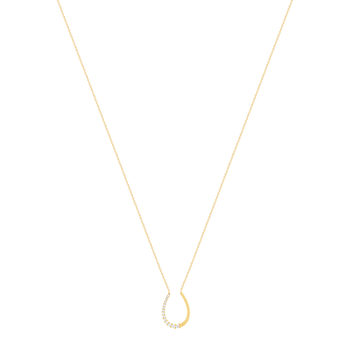 Collier or 375 jaune et zirconias 43cm