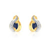Boucles d'oreilles or 750 2 tons saphir