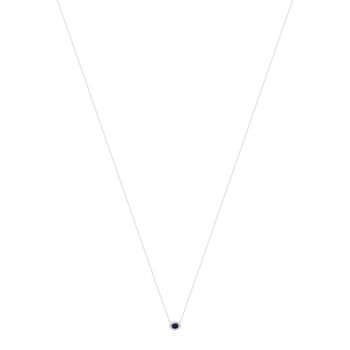 Collier or 750 blanc saphirs et diamants 45cm