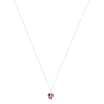 Collier or 750 blanc grenat rhodolites améthystes topazes et zirconias 45cm