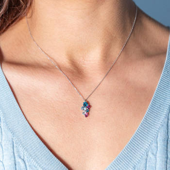 Collier or 750 blanc topaze london blue topaze sky blue et iolites 43cm
