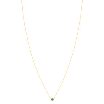 Collier or 750 jaune émeraudes et diamants 43cm