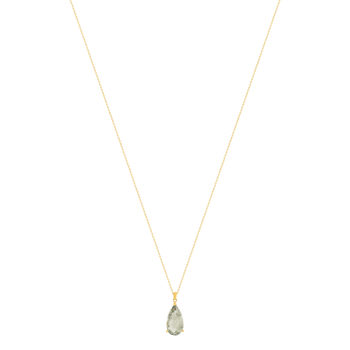 Collier or 750 jaune quartz vert 43cm