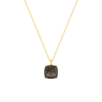 Collier or 750 jaune quartz fumé 45cm