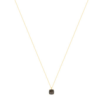 Collier or 750 jaune quartz fumé 45cm