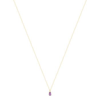Collier or 750 jaune améthystes et diamants 43cm