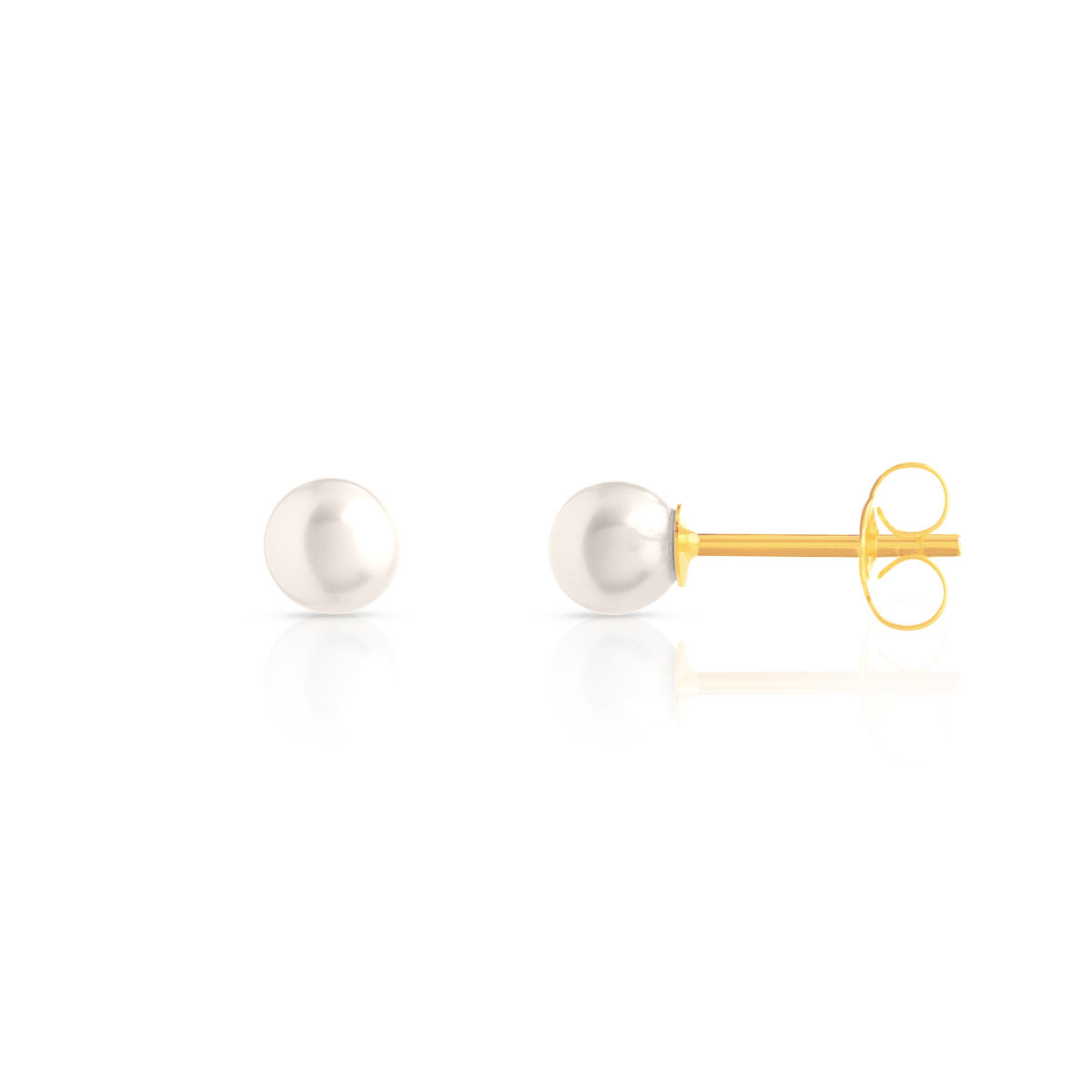 Boucles d'oreilles or 750 jaune perles de culture de Chine - vue D1