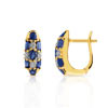 Boucles d'oreilles or 750 2 tons saphir et diamant