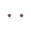 Boucles d'oreilles or 750 jaune améthyste