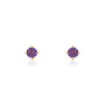 Boucles d&rsquo;oreilles or 750 jaune am&eacute;thyste