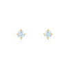 Boucles d'oreilles or 750 jaune aigue-marine