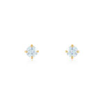 Boucles d'oreilles or 750 jaune aigue-marine