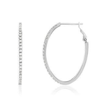 Créoles argent 925 et zirconias 20mm